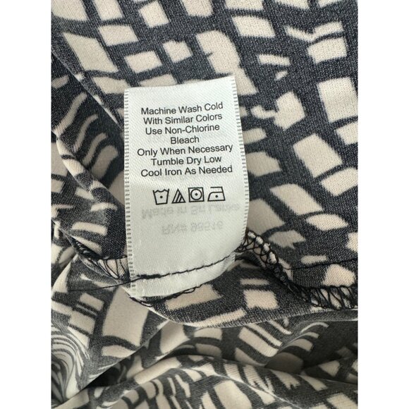 Coldwater Creek Black & White Print Ruched Sheath‎ Dress Size 12 Sleeveless - Picture 6 of 7